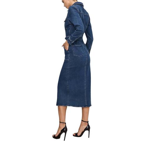 Good American Fit For Success Denim Midi Dress - L