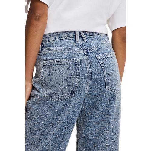 Women's GOOD AMERICAN Good Skate Crystal Wide Leg Jeans - Primary Image