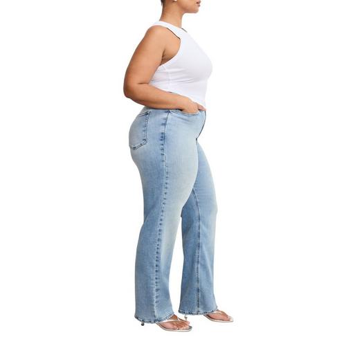 Women's GOOD AMERICAN Soft Tech Good True Straight Jeans - Primary Image