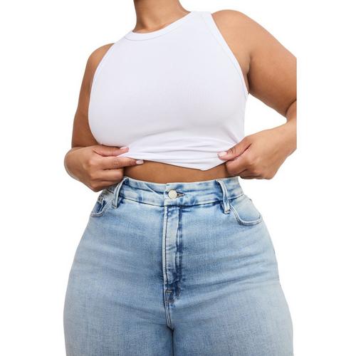 Women's GOOD AMERICAN Soft Tech Good True Straight Jeans - Primary Image