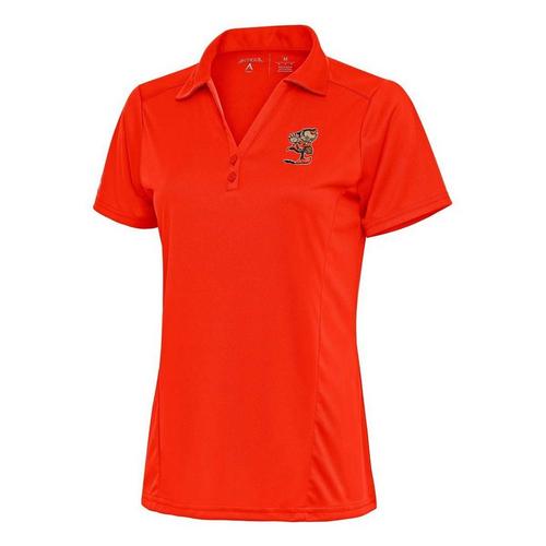 Antigua Women's Cleveland Browns Tribute Brushed Metallic Polo - Primary Image