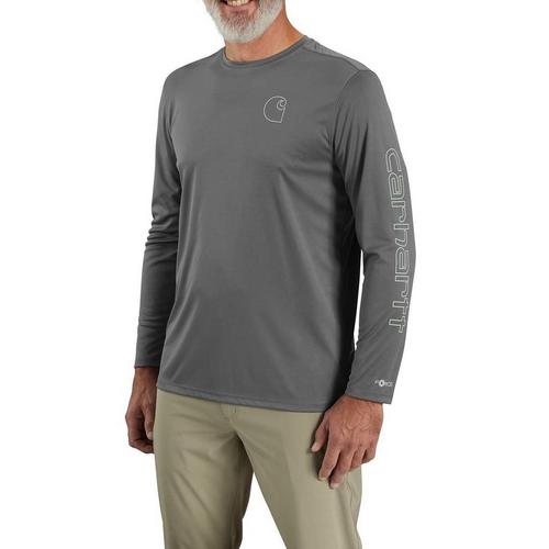 Men's Carhartt Force Sun Defender Relaxed LS Logo Long Sleeve T-Shirt - Primary Image