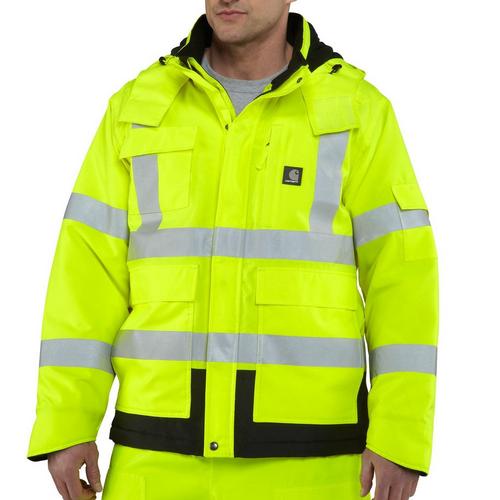 Men's Carhartt High-Visibility Waterproof Class 3 Sherwood Hooded Softshell Jacket - Primary Image