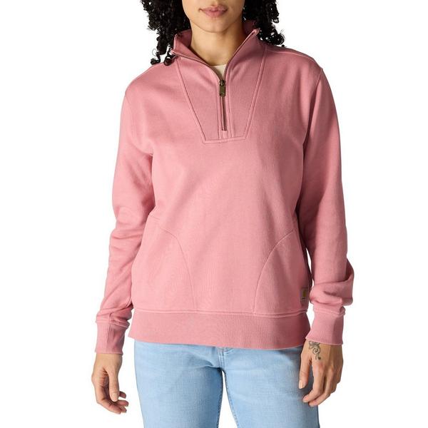 Women's Carhartt Tencel Fiber Series Relaxed Fit 1/4 Zip Pullover Medium Rose