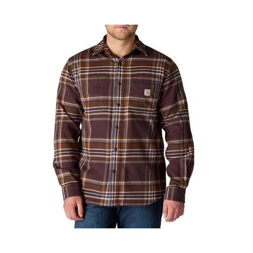 Men's Carhartt Rugged Flex Relaxed Fit Midweight Flannel Plaid Long Sleeve Button Up Shirt - Primary Image