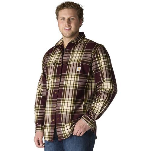 Men's Carhartt Loose Fit Heavyweight Flannel Plaid Long Sleeve Button Up Shirt - Primary Image