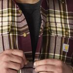 Men's Carhartt Loose Fit Heavyweight Flannel Plaid Long Sleeve Button Up Shirt - Thumbnail 4 of 7