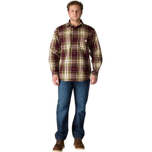 Men's Carhartt Loose Fit Heavyweight Flannel Plaid Long Sleeve Button Up Shirt - Primary Image
