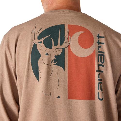 Men's Carhartt Loose Fit Heavyweight Pocket Deer Graphic Long Sleeve T-Shirt - Primary Image