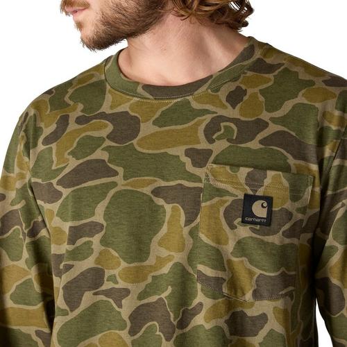 Men's Carhartt Relaxed Fit Heavyweight Pocket Camo Logo Graphic Long Sleeve T-Shirt - Primary Image