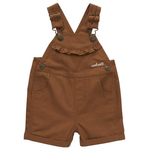Baby Carhartt Canvas Ruffle Shortall - Primary Image