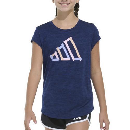 Girls' adidas Cap Sleeve Melange T-Shirt - Primary Image