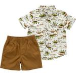 Toddler Carhartt Fish Print Shirt and Shorts Set - Thumbnail 3 of 4