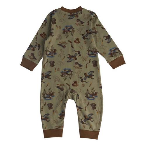 Baby Carhartt Duck Print Long Sleeve Coverall - Primary Image