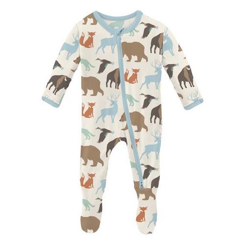 Baby Kickee Pants Zipper Print Footie Pajamas - Primary Image