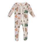 Baby Kickee Pants Zipper Print Footie Pajamas - Thumbnail 1 of 8