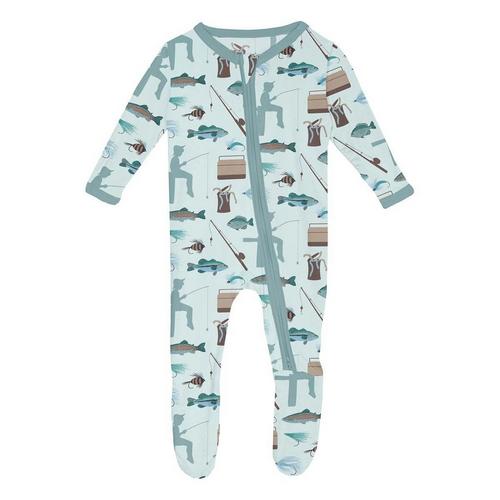 Baby Kickee Pants Zipper Print Footie Pajamas - Primary Image