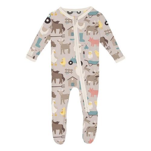 Baby Kickee Pants Zipper Print Footie Pajamas - Primary Image