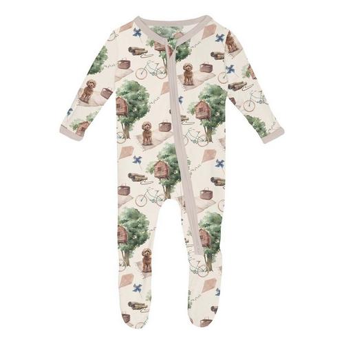 Baby Kickee Pants Zipper Print Footie Pajamas - Primary Image