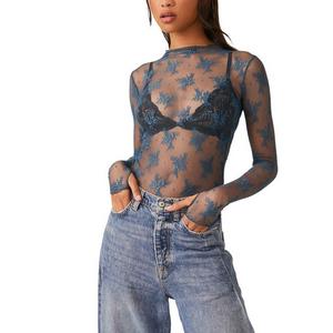 Women's Free People Lady Lux Long Sleeve Mock Neck Shirt