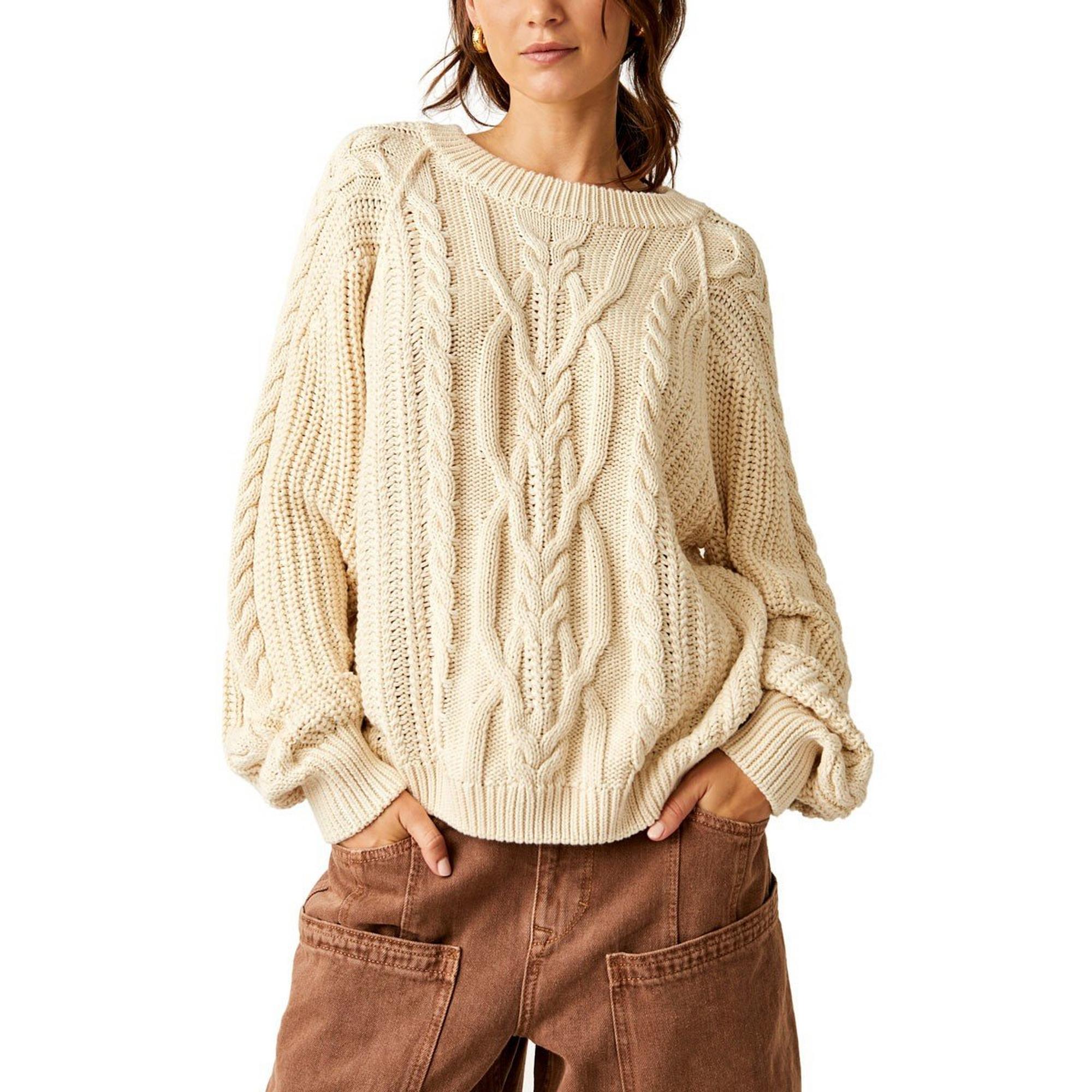 Women's Free People Frankie Cable Pullover Sweater