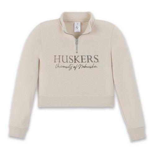ZooZatZ Girls' Nebraska Cornhuskers Crop 1/4 Zip - Primary Image