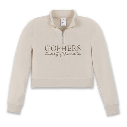 ZooZatZ Kids Girls' Minnesota Golden Gophers Crop 1/4 Zip - Primary Image