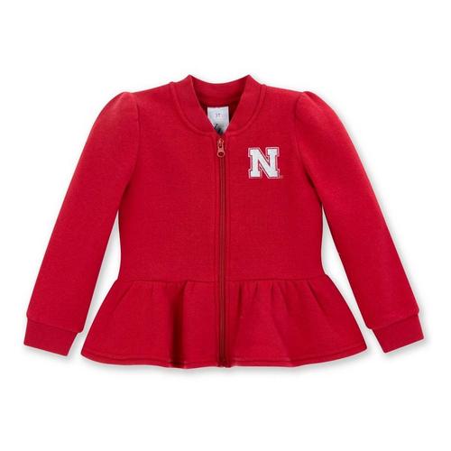 ZooZatZ Toddler Girls' Nebraska Cornhuskers Peplum Full Zip - Primary Image