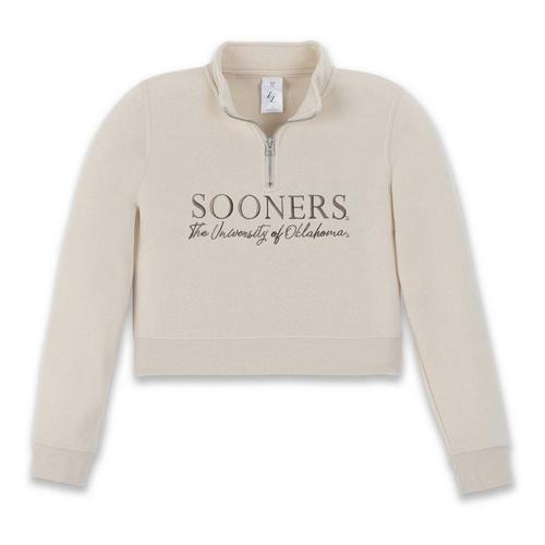 ZooZatZ Girls' Oklahoma Sooners Crop 1/4 Zip - Primary Image