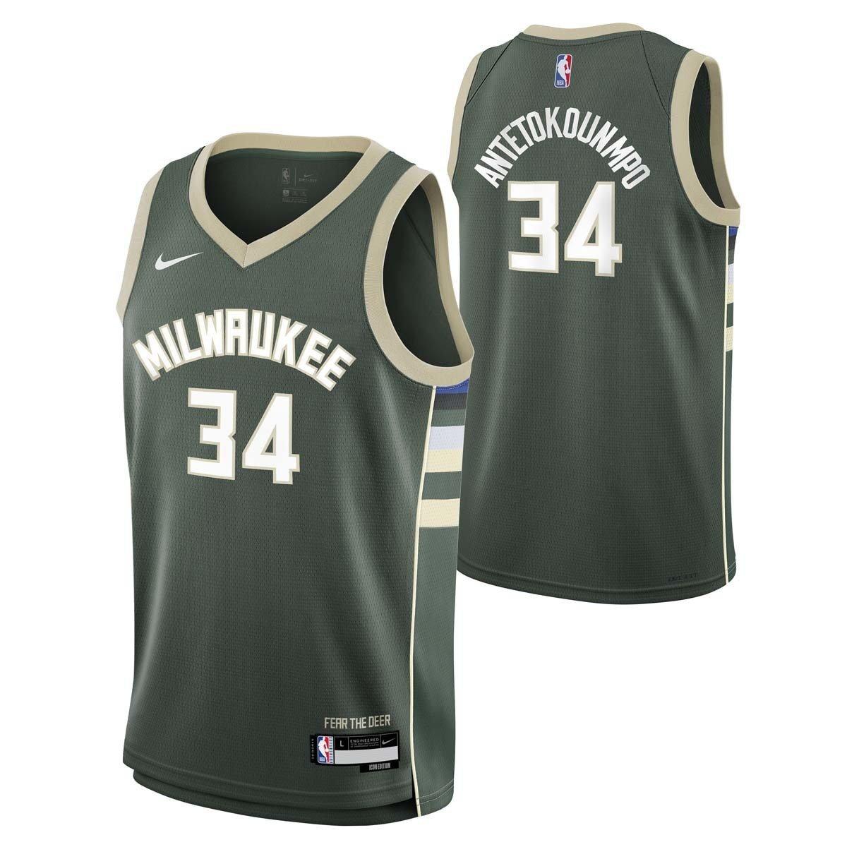 Nike Kids' Milwaukee Bucks Giannis Antetokounmpo #34 Icon Edition