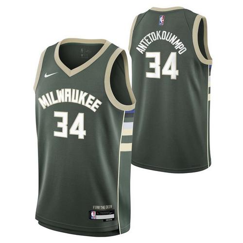 Nike Kids' Milwaukee Bucks Giannis Antetokounmpo #34 Icon Edition Jersey - Primary Image