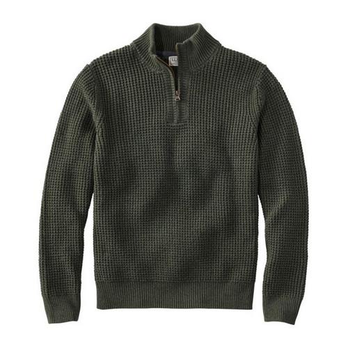 Men's L.L.Bean Organic Cotton Waffle 1/4 Zip Sweater - Primary Image