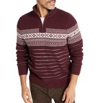 Men's L.L.Bean Organic Cotton Waffle Fair Isle 1/4 Zip Sweater - Thumbnail 1 of 3