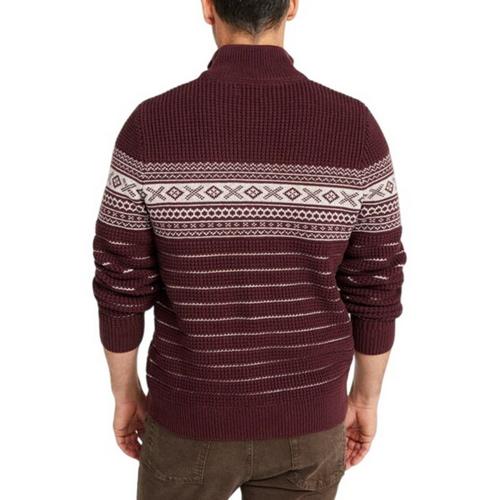 Men's L.L.Bean Organic Cotton Waffle Fair Isle 1/4 Zip Sweater - Primary Image