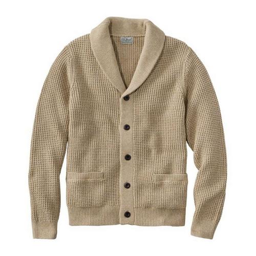 Men's L.L.Bean Organic Cotton Waffle Cardigan - Primary Image