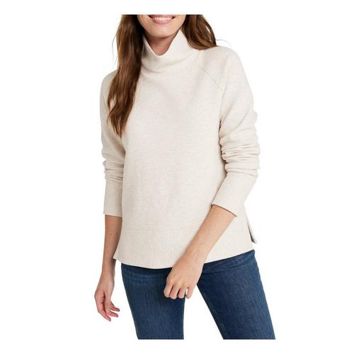 Women's L.L.Bean Lakewashed Double-Knit Funnelneck Mock Neck Pullover Sweater - Primary Image