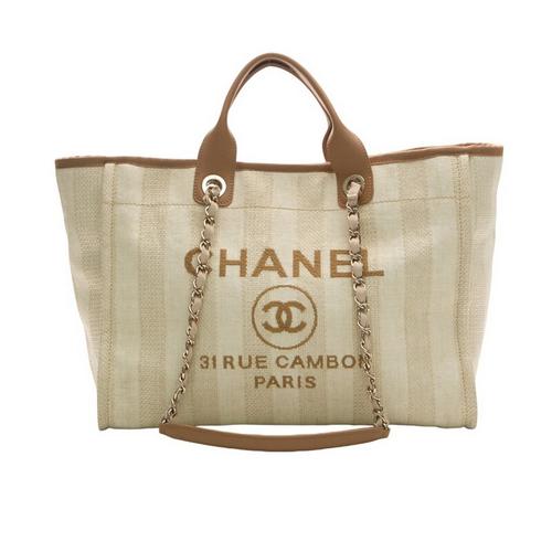 What Goes Around Comes Around Chanel Beige Deauville Small Tote - Primary Image
