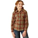 Girls' Ariat Ava Plaid Long Sleeve Flannel - Thumbnail 1 of 4