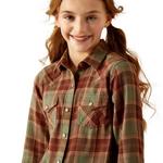 Girls' Ariat Ava Plaid Long Sleeve Flannel - Thumbnail 3 of 4