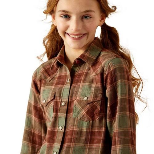 Girls' Ariat Ava Plaid Long Sleeve Flannel - Primary Image