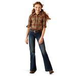 Girls' Ariat Ava Plaid Long Sleeve Flannel - Thumbnail 4 of 4