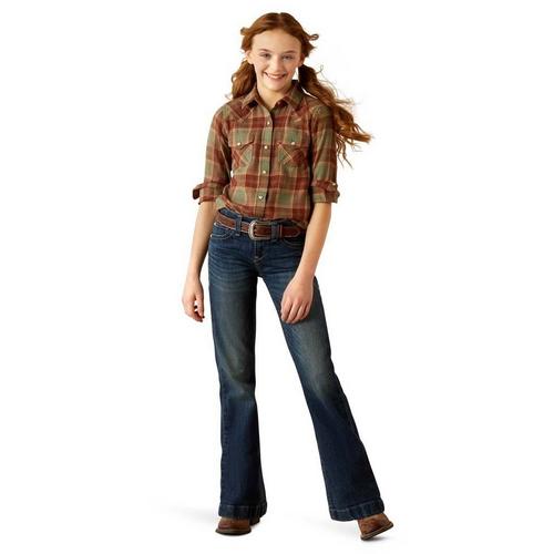 Girls' Ariat Ava Plaid Long Sleeve Flannel - Primary Image