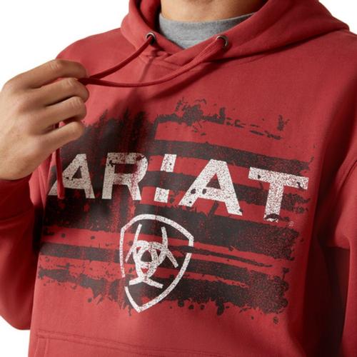 Men's Ariat Liquid Stamp Flag Hoodie - Primary Image