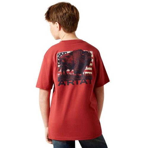 Kids' Ariat Buffalo USA Flag T-Shirt - Primary Image