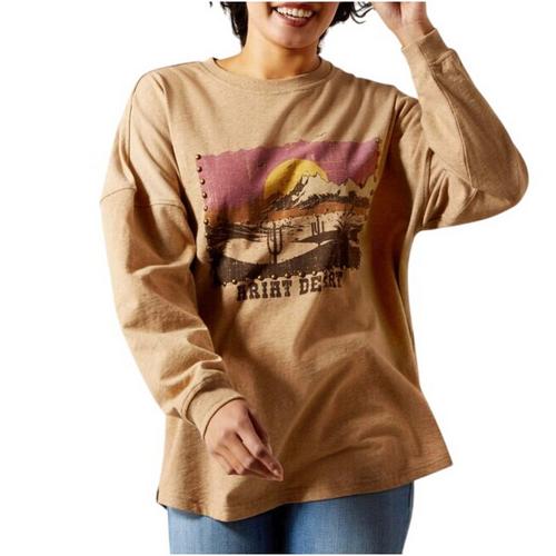 Women's Ariat Canvas Oversized Long Sleeve T-Shirt - Primary Image