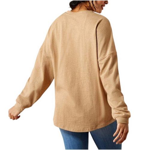 Women's Ariat Canvas Oversized Long Sleeve T-Shirt - Primary Image