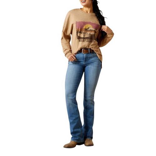 Women's Ariat Canvas Oversized Long Sleeve T-Shirt - Primary Image