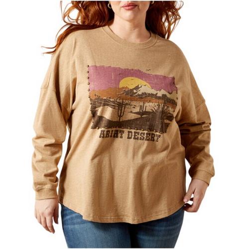 Women's Ariat Canvas Oversized Long Sleeve T-Shirt - Primary Image