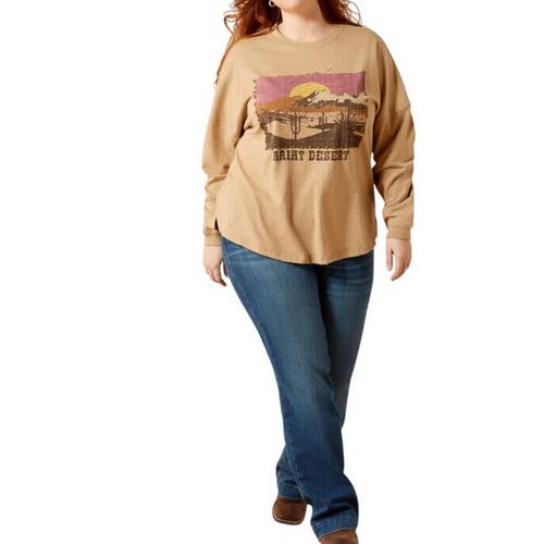 Women's Ariat Canvas Oversized Long Sleeve T-Shirt - Primary Image