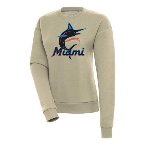 Antigua Women's Miami Marlins Full Chest Logo Victory Crew - Primary Image